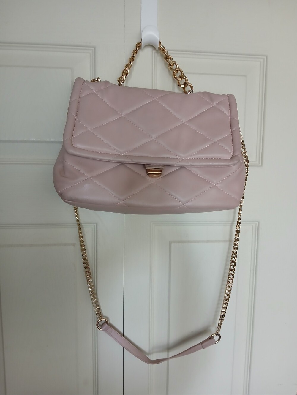 Call It Spring Baby Pink Quilted Handbag Or Crossbody Bag - Picture 10 of 14